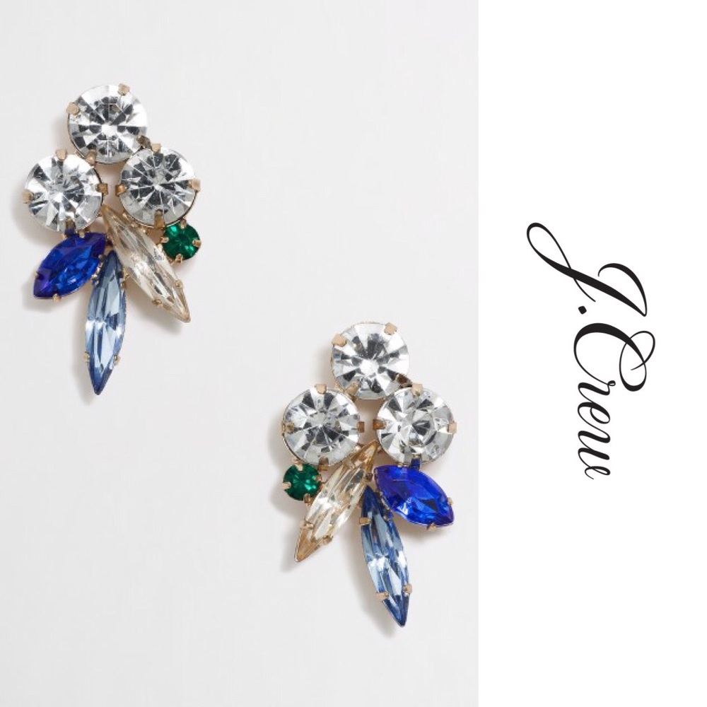 J.Crew Crystal Feather Stud Earrings